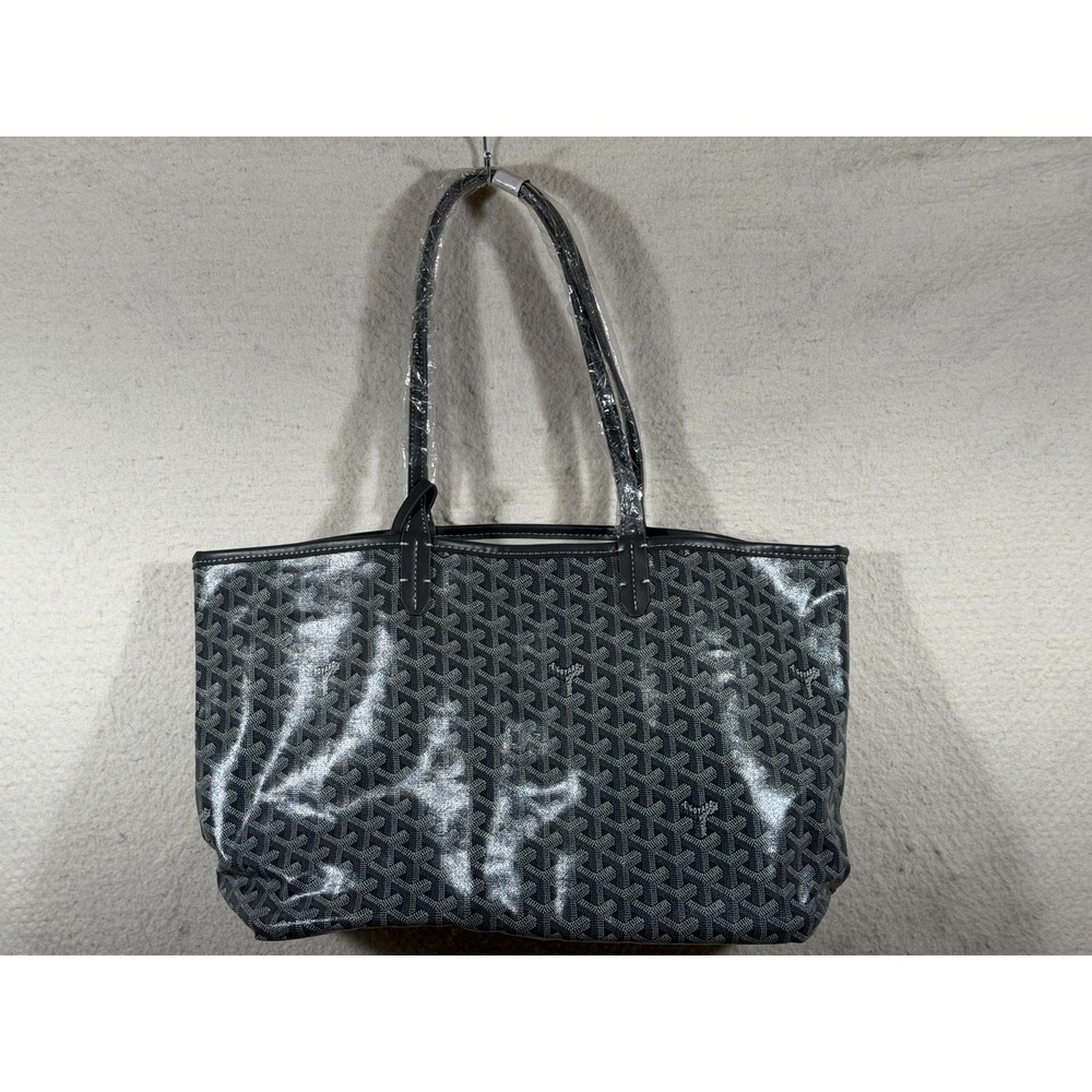 Goyard Saint Louis PM Black Gray Tote With Matching Pouch New Classic Luxury